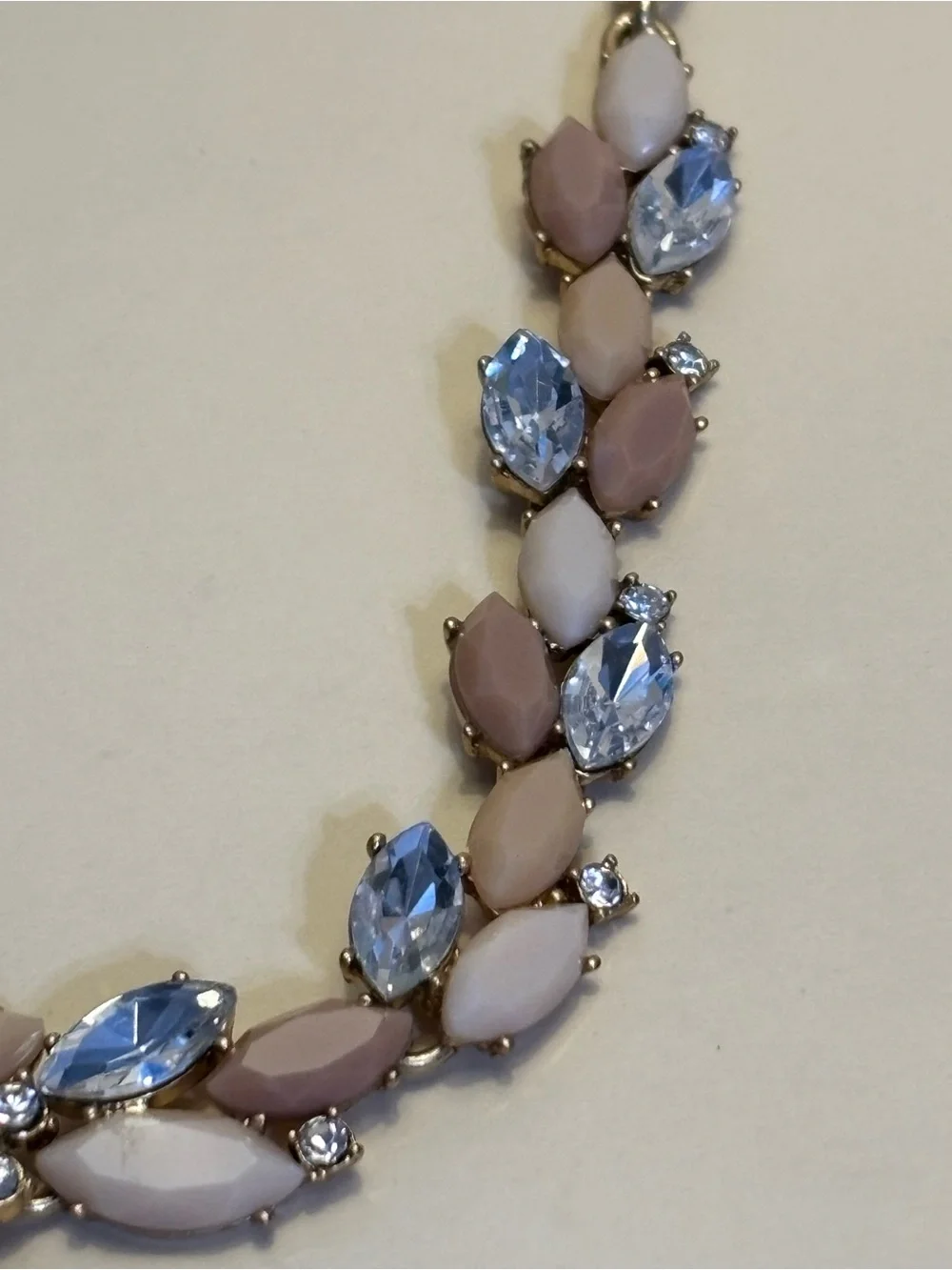 J.Crew Statement Necklace in Neutral and Clear 18”+3”